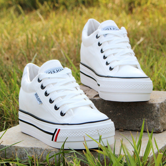 Canvas Shoes Trifle Platform White Shoes Women