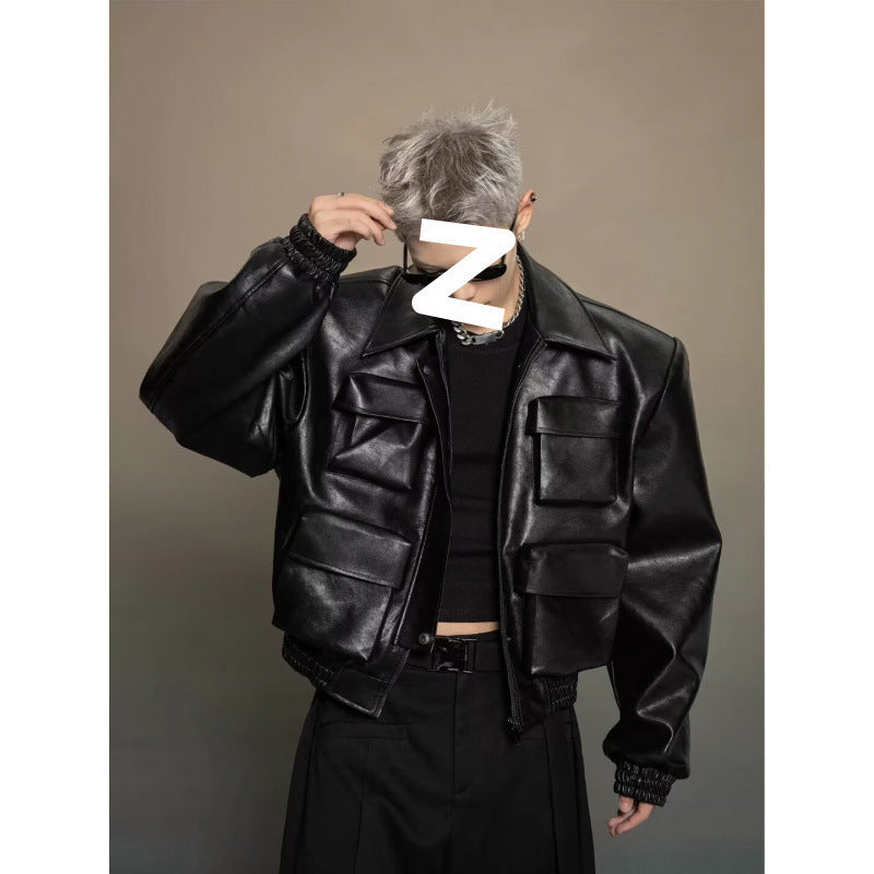 Trendy Korean-Style Leather Jacket