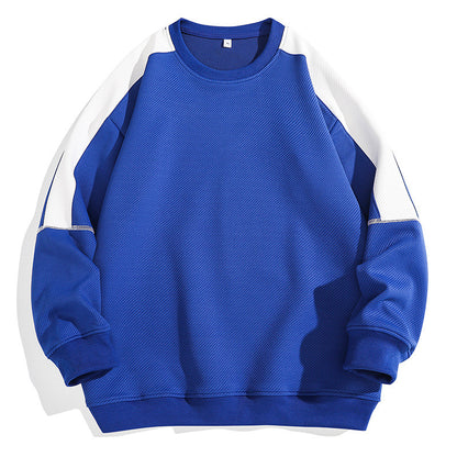 Spring And Autumn New Men's Japanese Contrast-color Stitching Sweatshirt