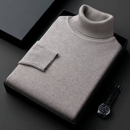 Men's Turtleneck Pure Color Thickened Loose Casual Sweater