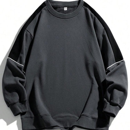 Spring And Autumn New Men's Japanese Contrast-color Stitching Sweatshirt