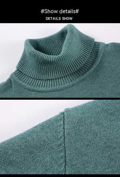 Men's Turtleneck Pure Color Thickened Loose Casual Sweater