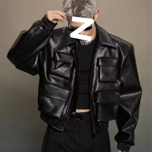 Trendy Korean-Style Leather Jacket