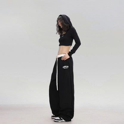 Lace-Up Multicolor Contrast Hip Hop Pants