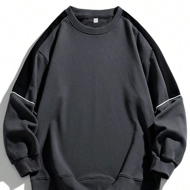 Spring And Autumn New Men's Japanese Contrast-color Stitching Sweatshirt