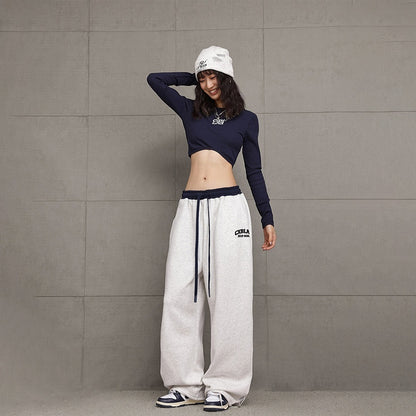 Lace-Up Multicolor Contrast Hip Hop Pants